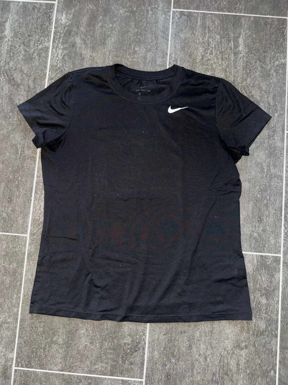 Nike Black Short Sleeve Crew Tee with White Swoosh